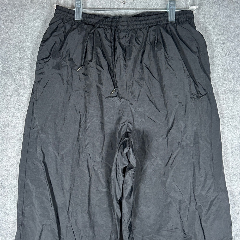 Vintage Nike Track Pants Mens M Black Windbreaker Joggers Swoosh Logo Baggy 90s - Picture 3 of 16
